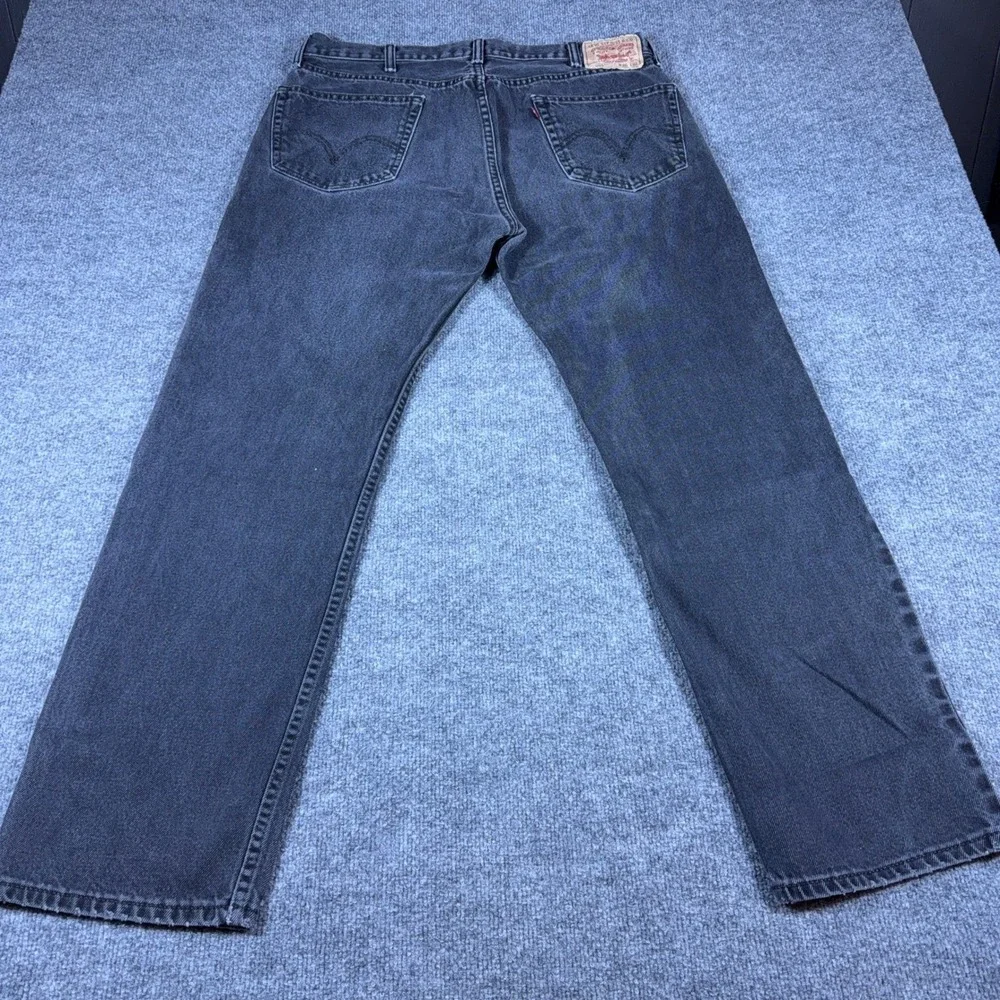Levis 505 Regular Fit Straight Leg Jeans Mens 38x34 Faded Black Denim Pants